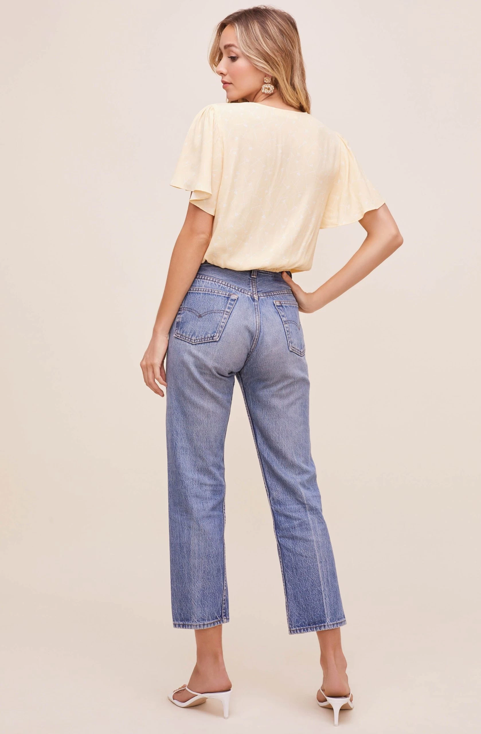 Flutter Sleeve Surplice Floral Top - Image 6