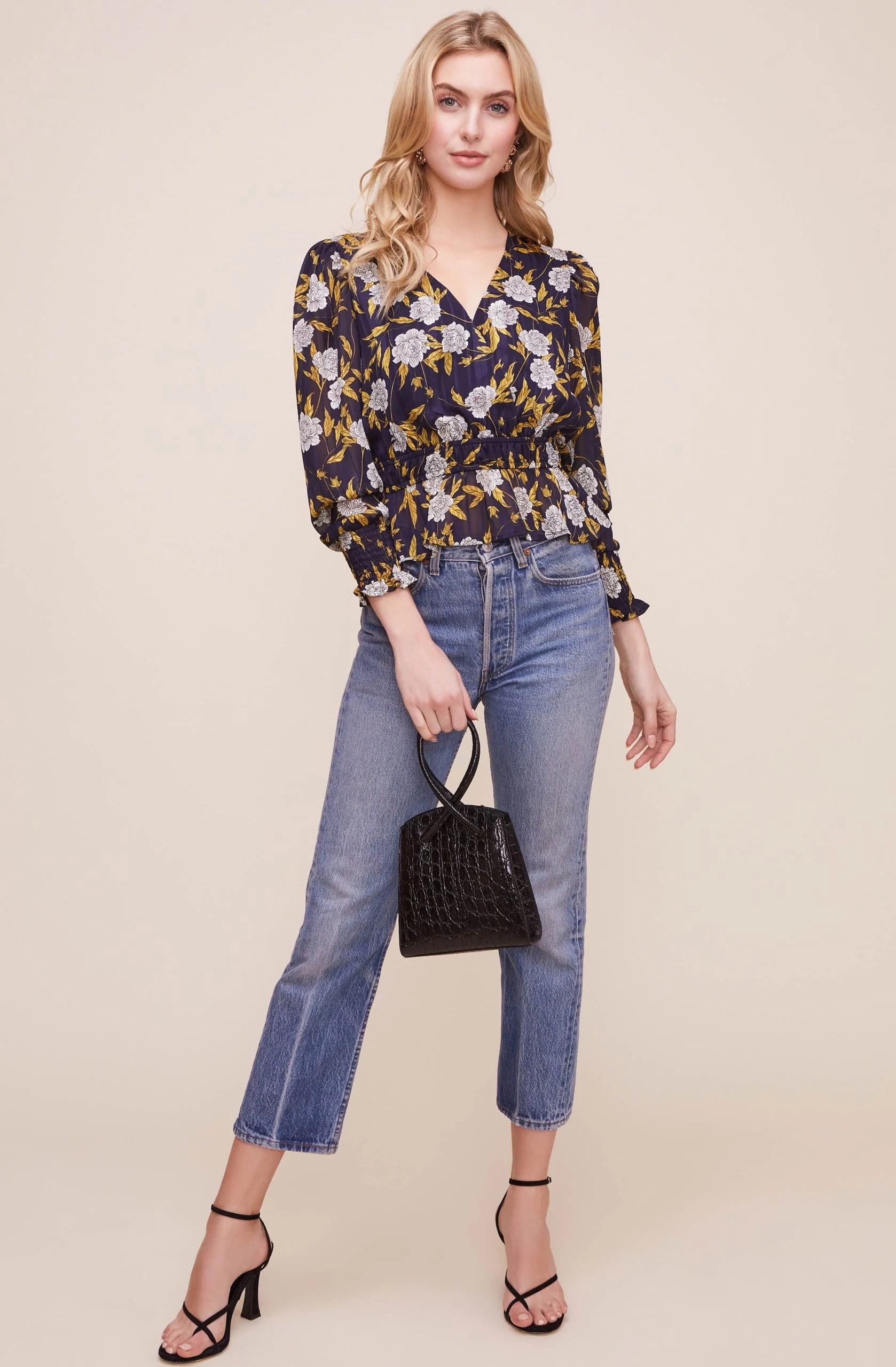 Surplice Floral Peplum Top - Image 2