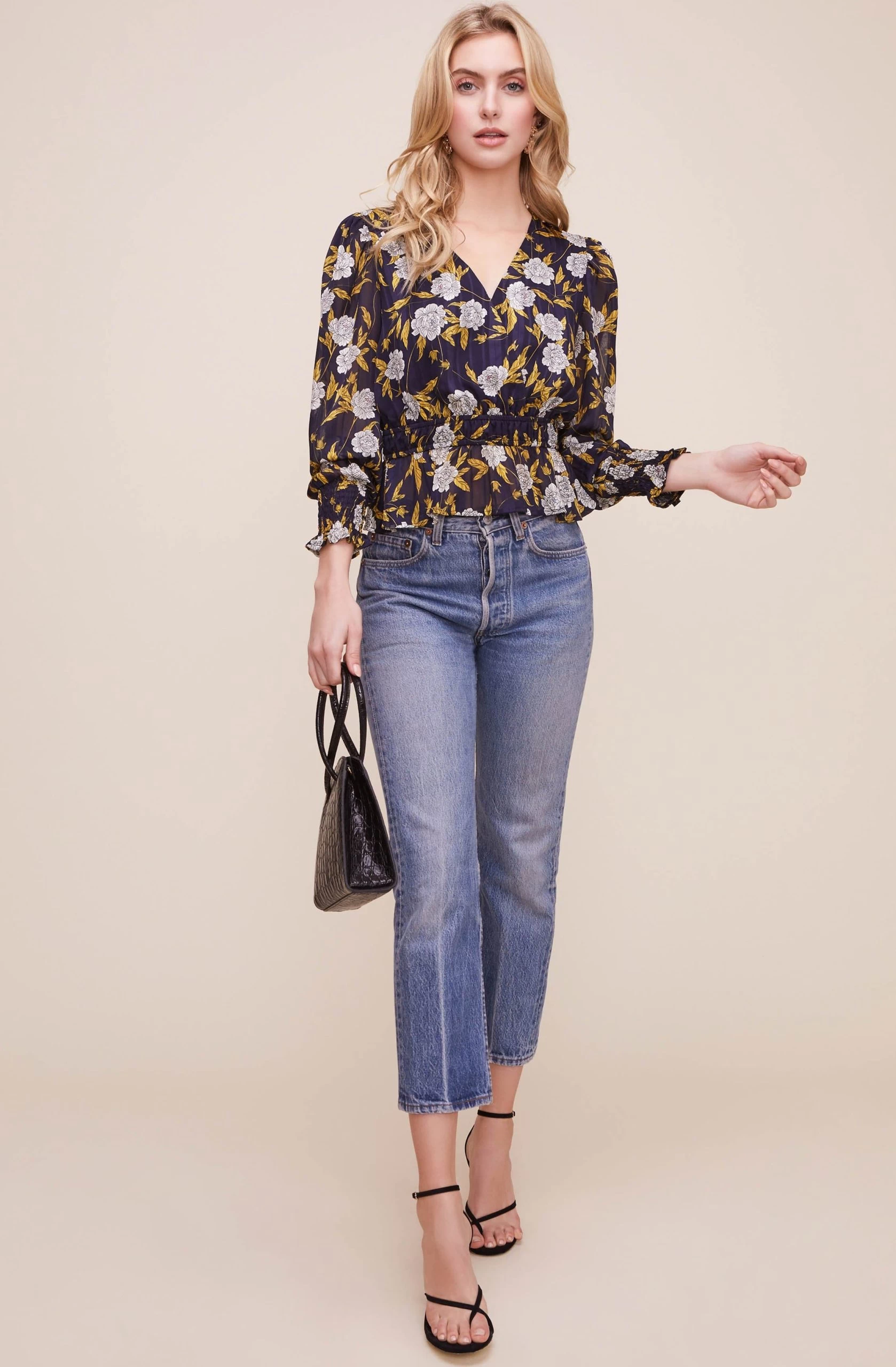 Surplice Floral Peplum Top - Image 4