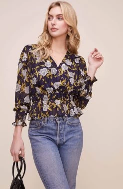 Surplice Floral Peplum Top