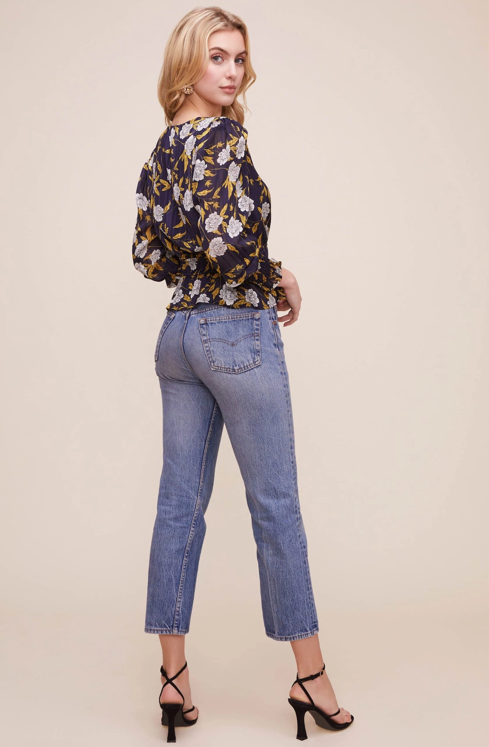 Surplice Floral Peplum Top - Image 5