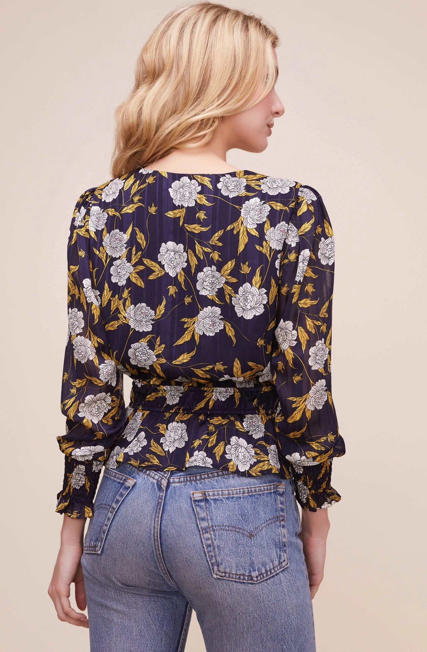 Surplice Floral Peplum Top - Image 6