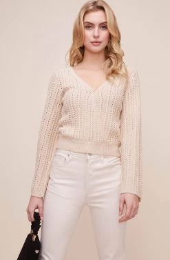 Pointelle Wrap Sweater