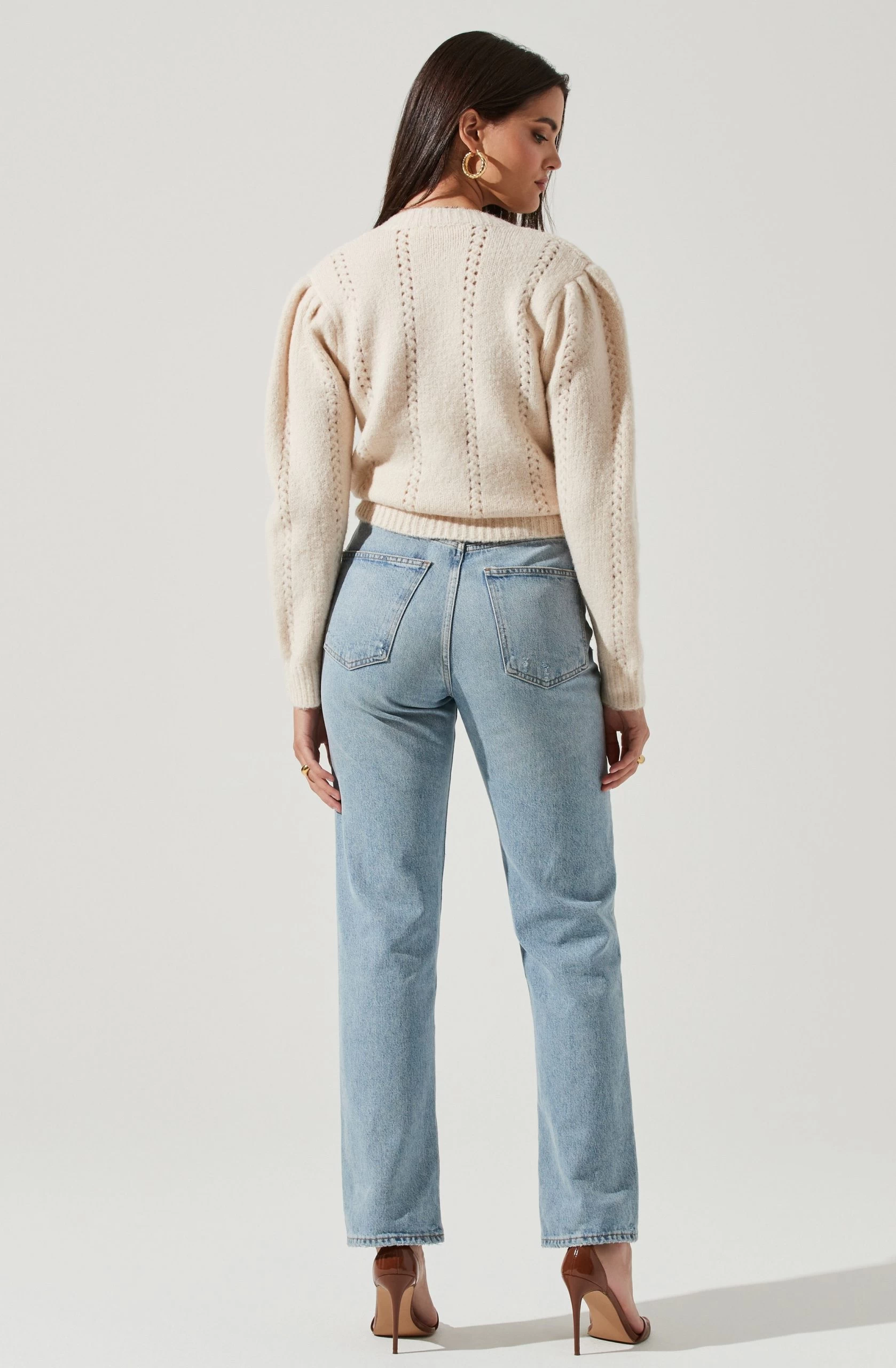 Wrap Pointelle Sweater - Image 3