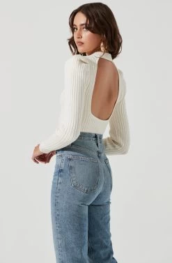 Back Cutout Long Sleeve Sweater
