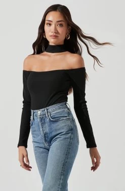 Long Sleeve Cutout Choker Bodysuit