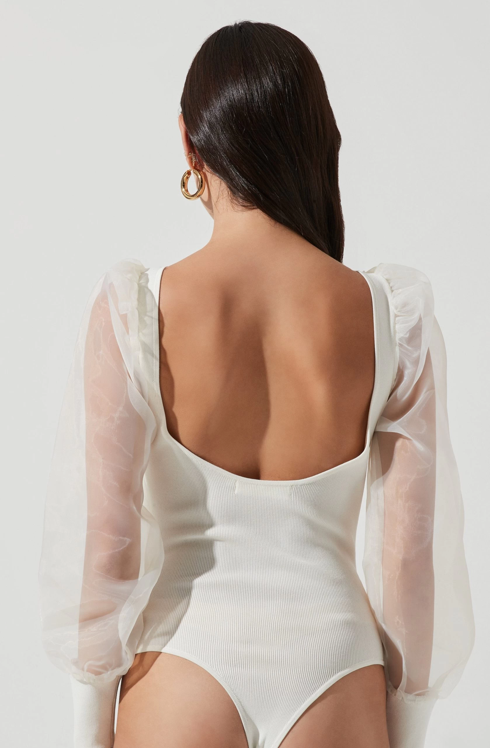 Organza Sleeve Knit Bodysuit - Image 11