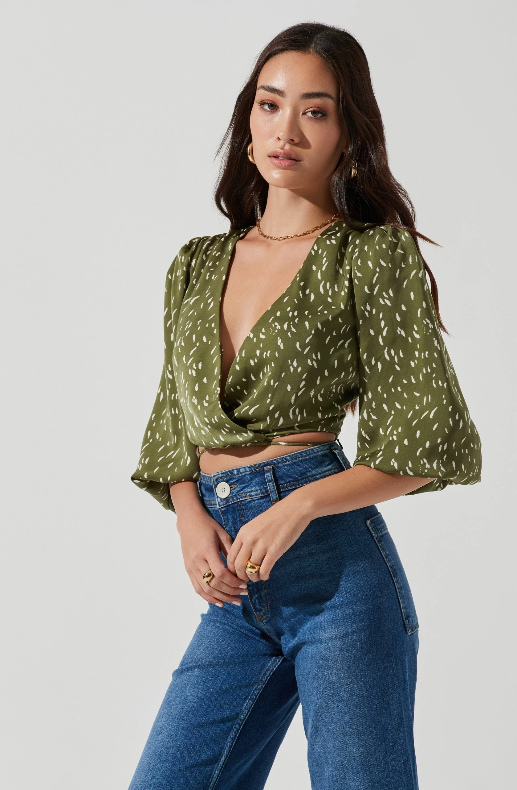 Wrap Front Back Cutout Top - Image 2