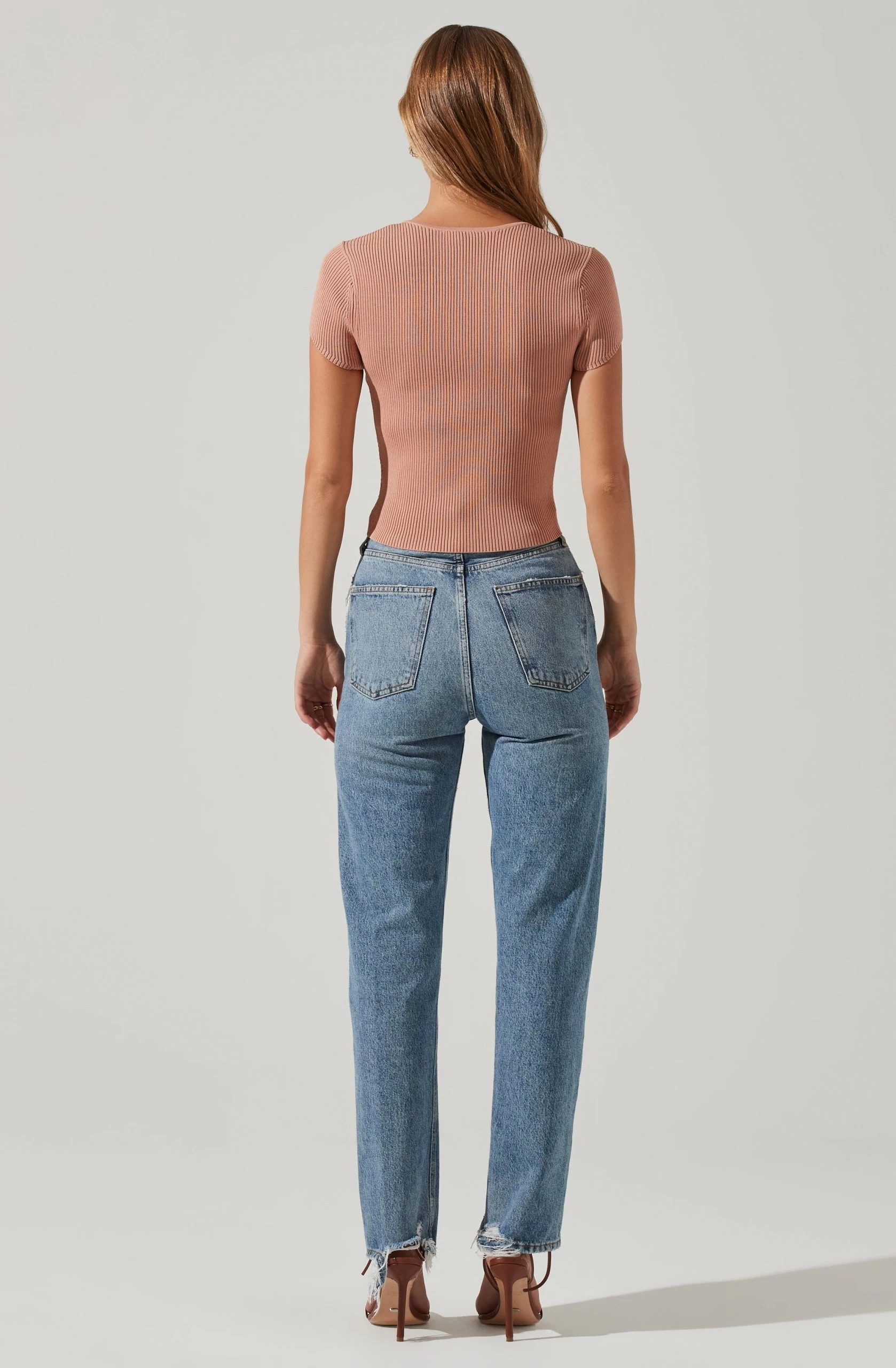 Cap Sleeve Ribbed Sweetheart Top - Image 4