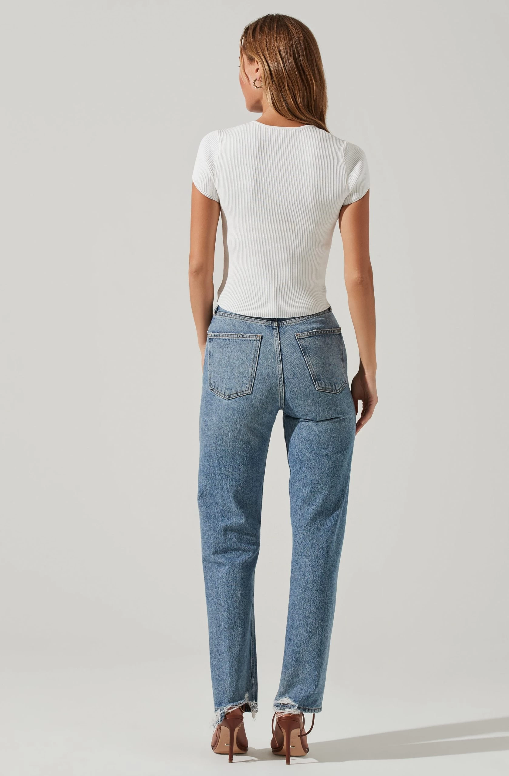 Cap Sleeve Ribbed Sweetheart Top - Image 8