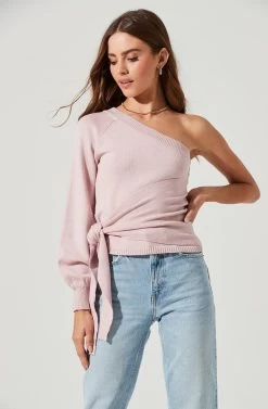 One Sleeve Side Wrap Sweater