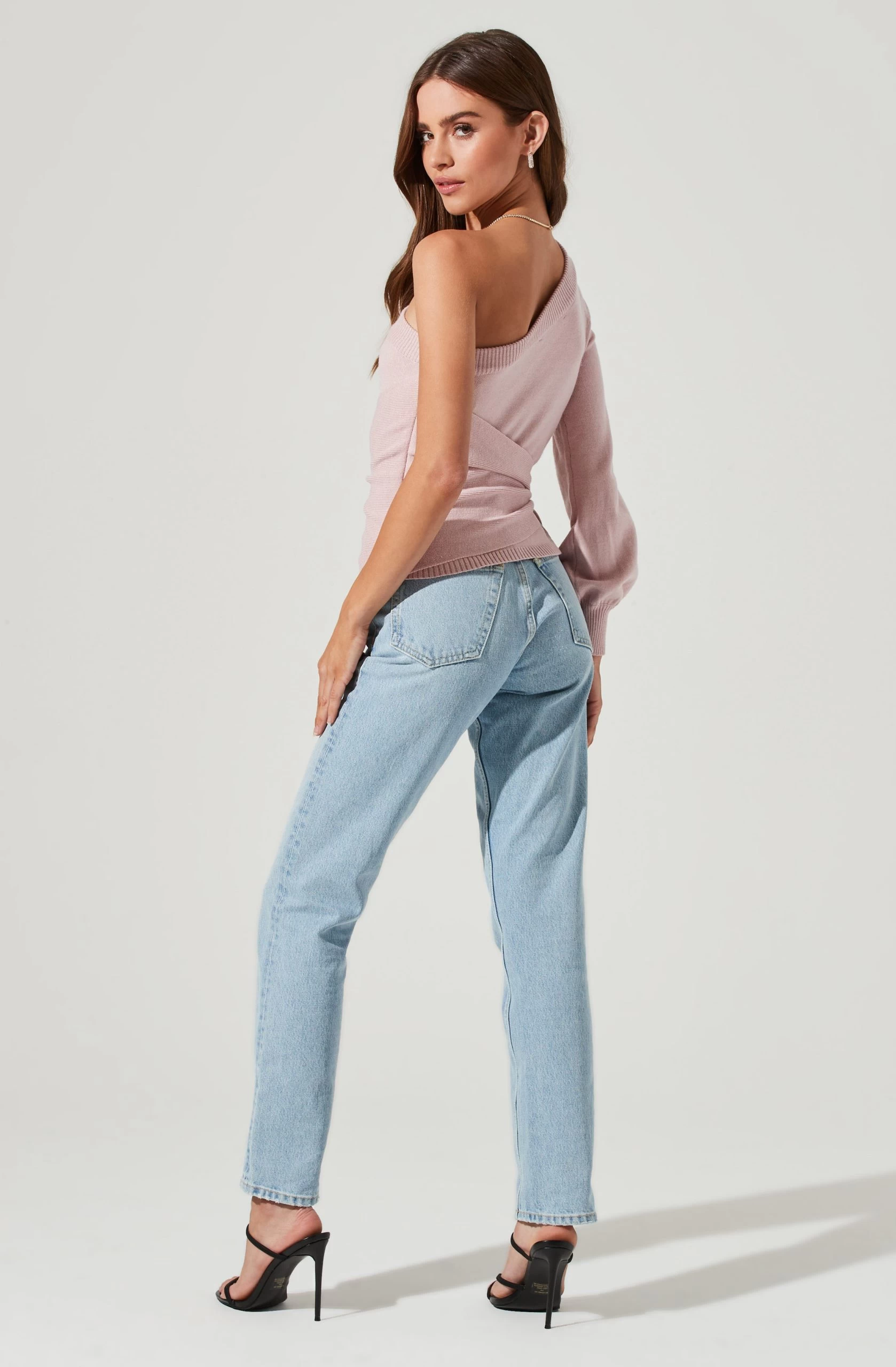 One Sleeve Side Wrap Sweater - Image 2