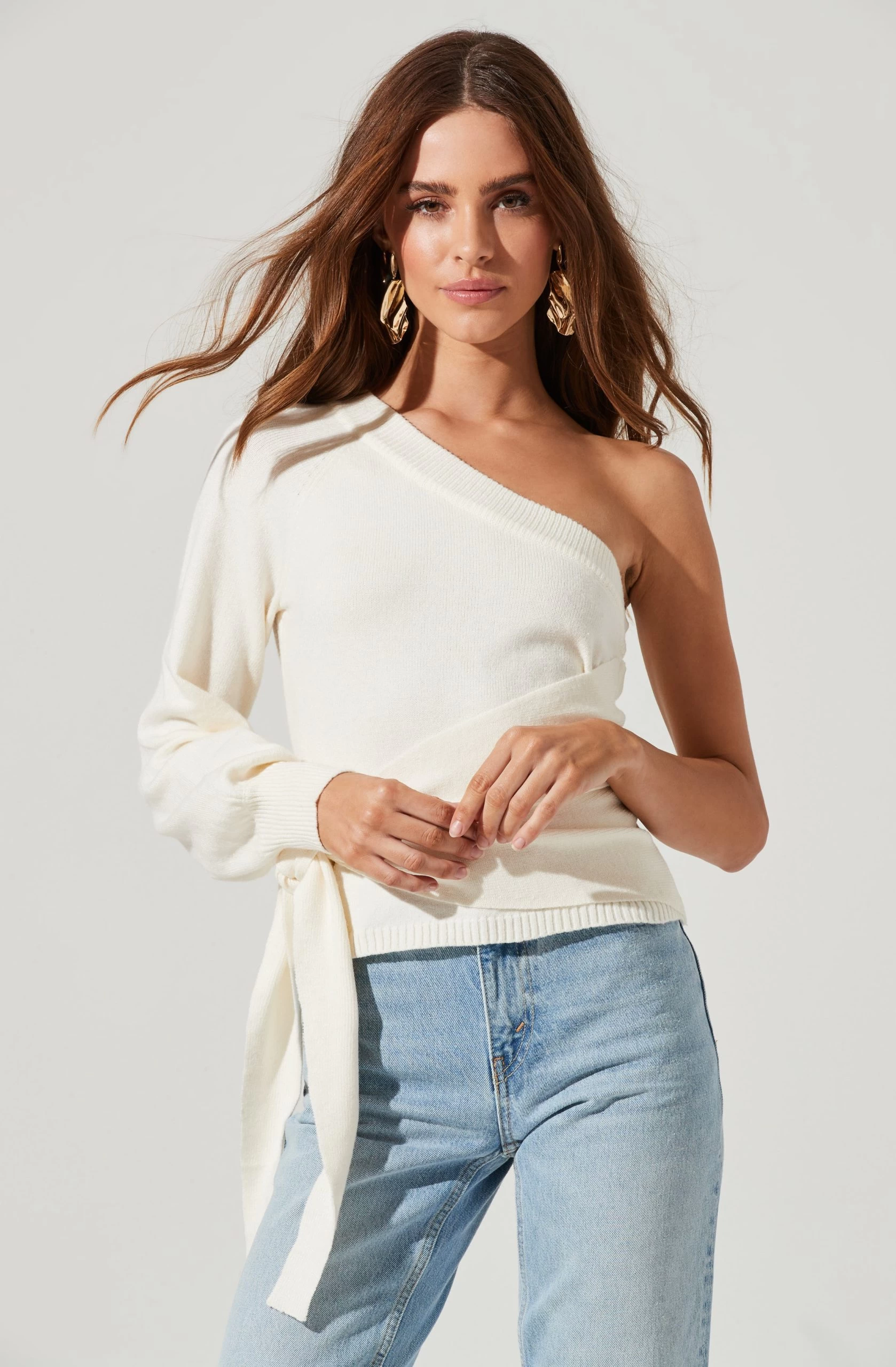 One Sleeve Side Wrap Sweater - Image 11