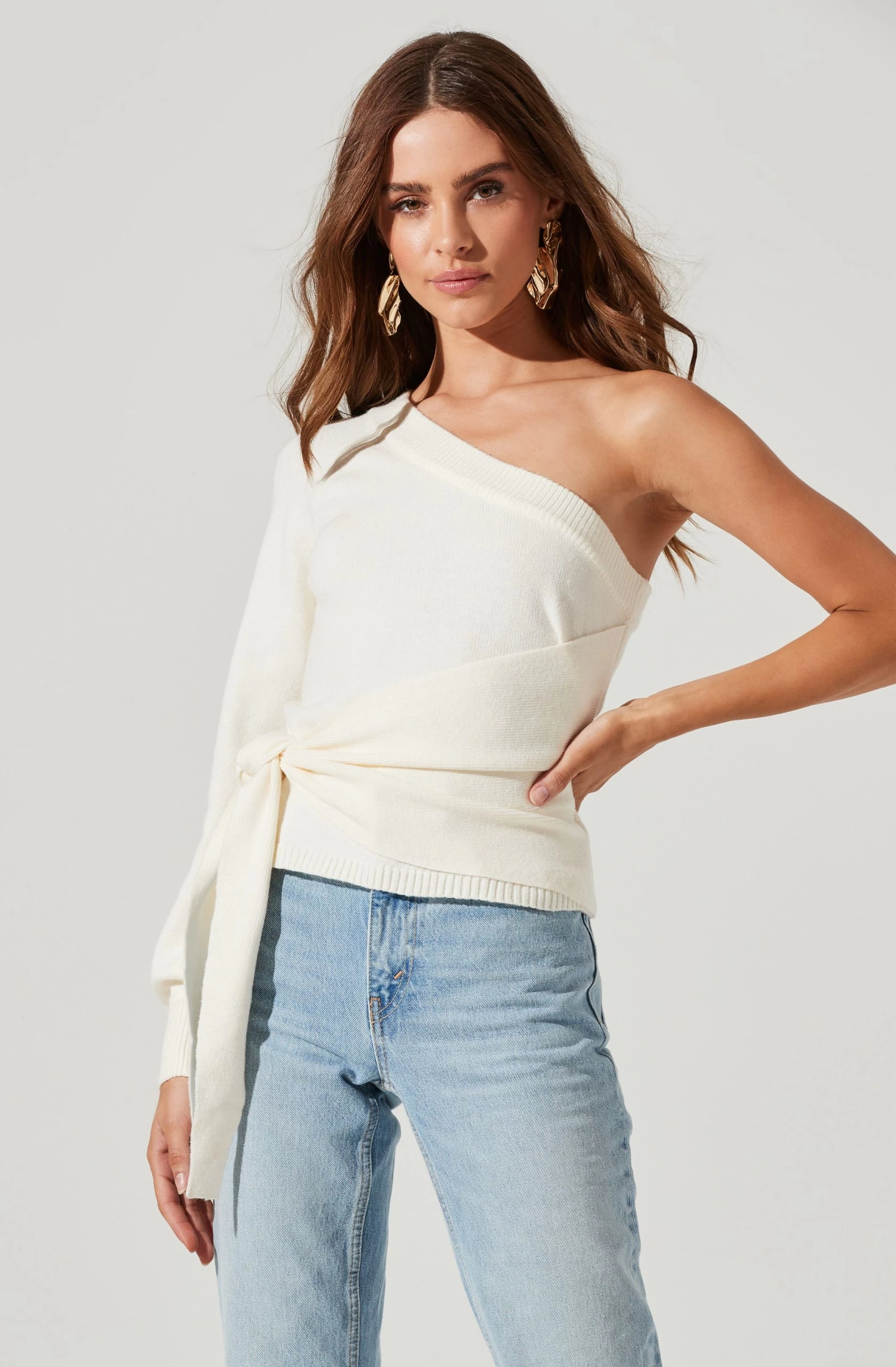One Sleeve Side Wrap Sweater - Image 16