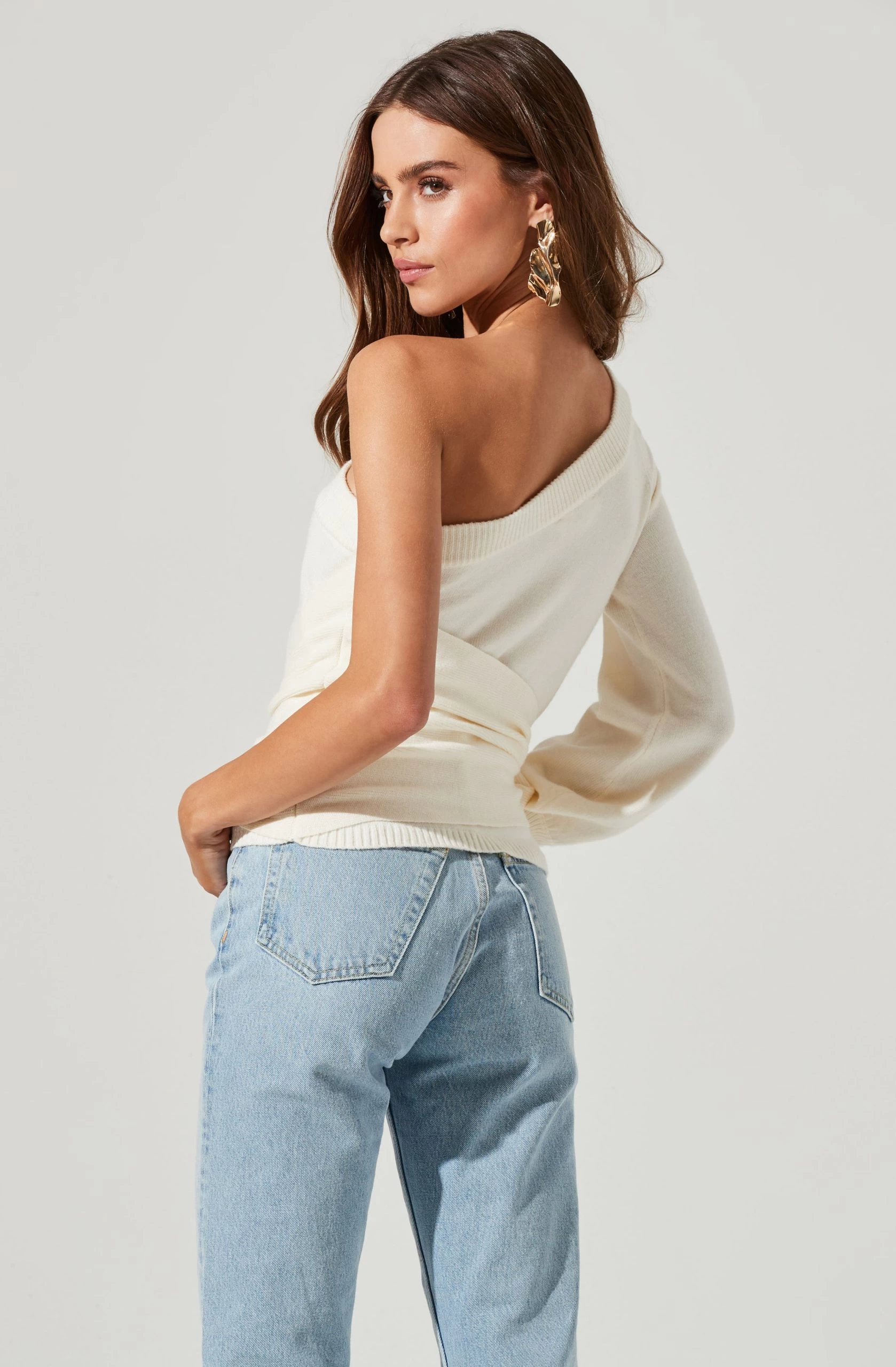One Sleeve Side Wrap Sweater - Image 17