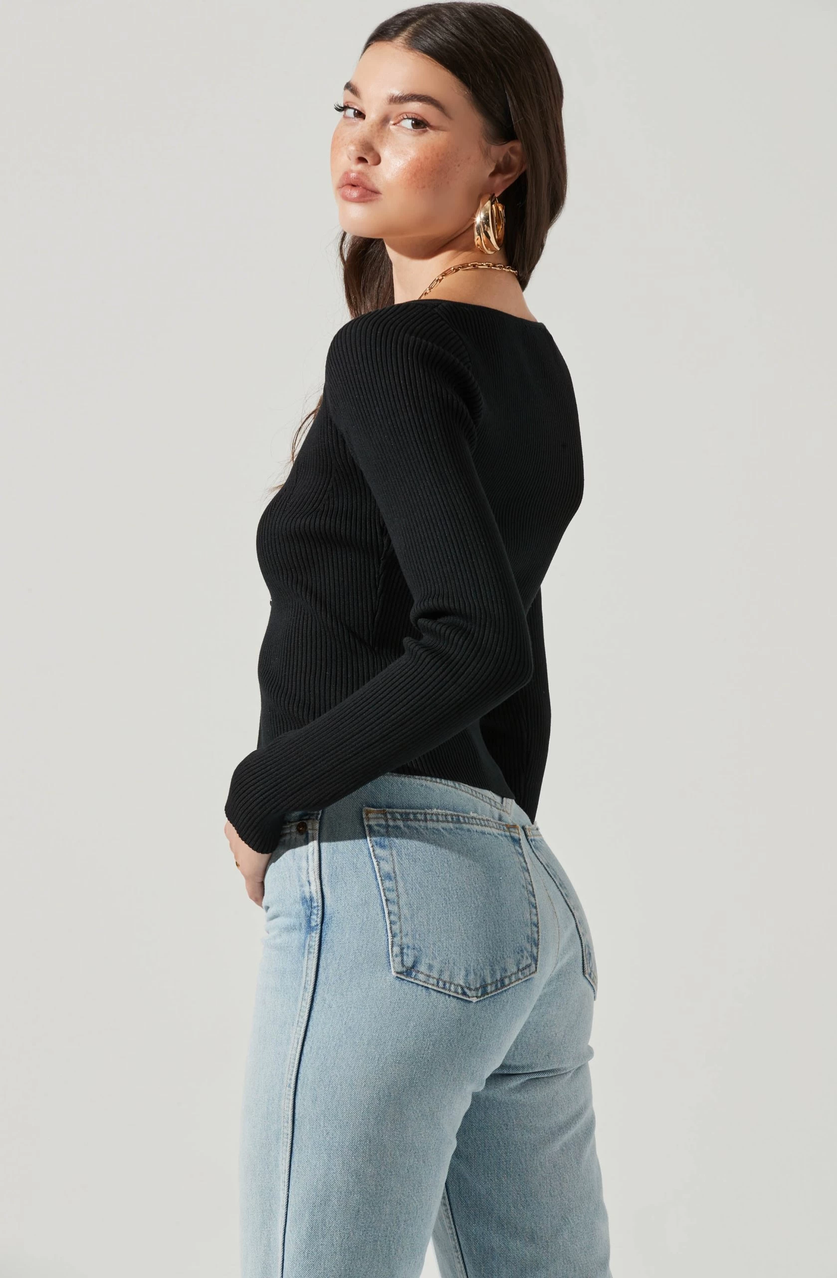 Long Sleeve V Neck Cardigan - Image 6