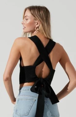 Tie Back Sweater Tank Top