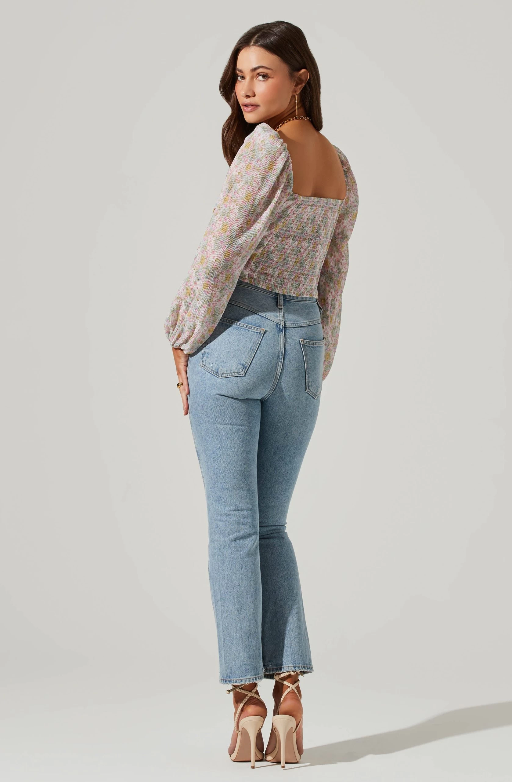 Long Sleeve Plisse Cross Bust Top - Image 13