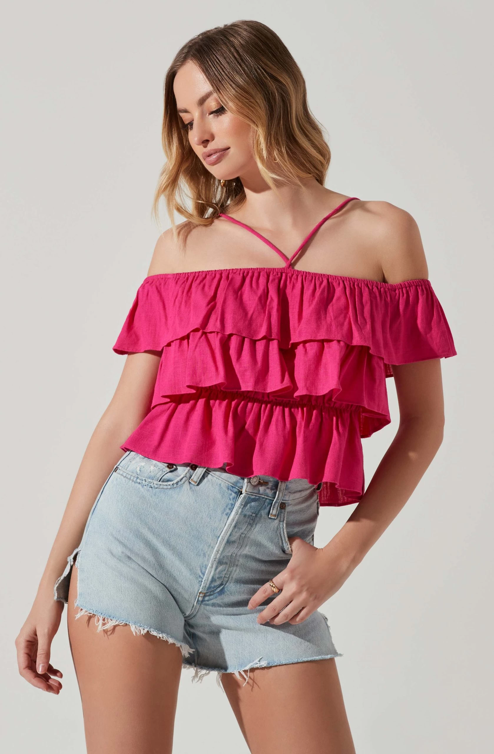 Halter Tiered Ruffle Top - Image 3