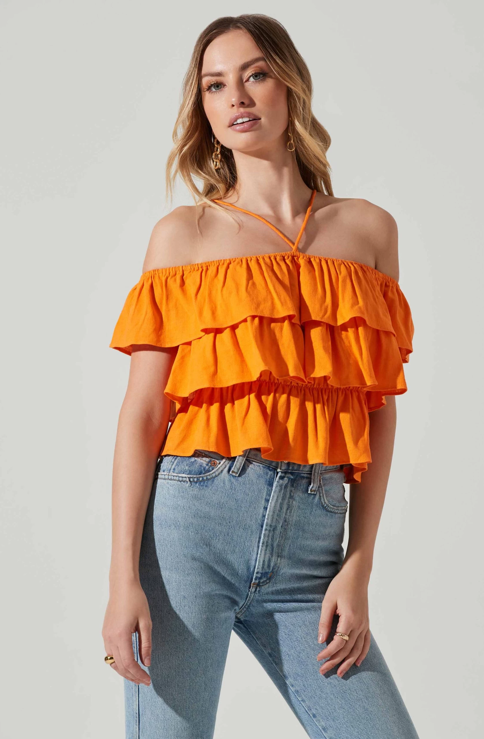 Halter Tiered Ruffle Top - Image 7
