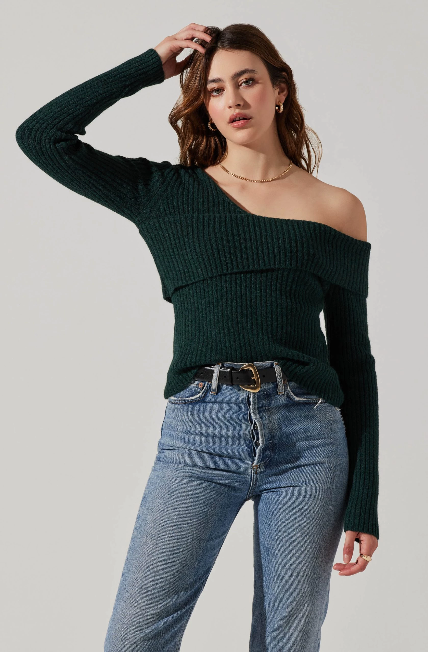 Asymmetrical Foldover Sweater - Image 7