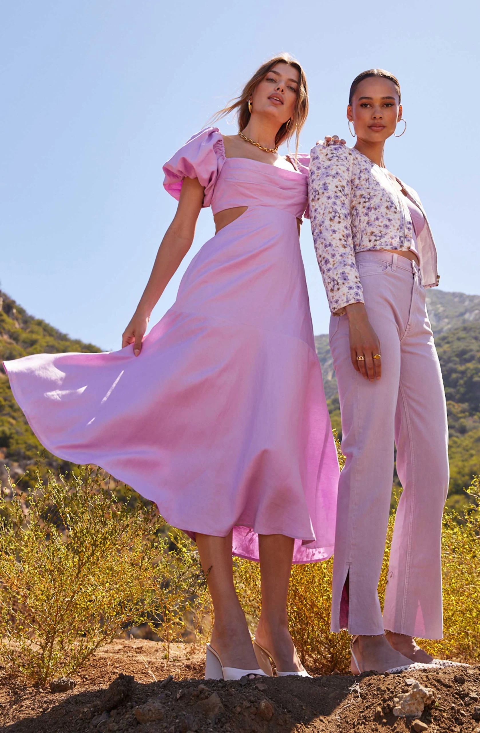 Winley Puff Sleeve Cutout Midi Dress - Image 15